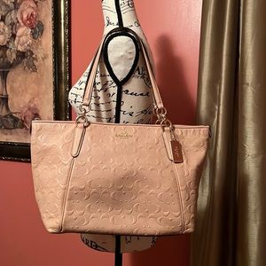 Coach Ava Signature Embossed Leather Tote